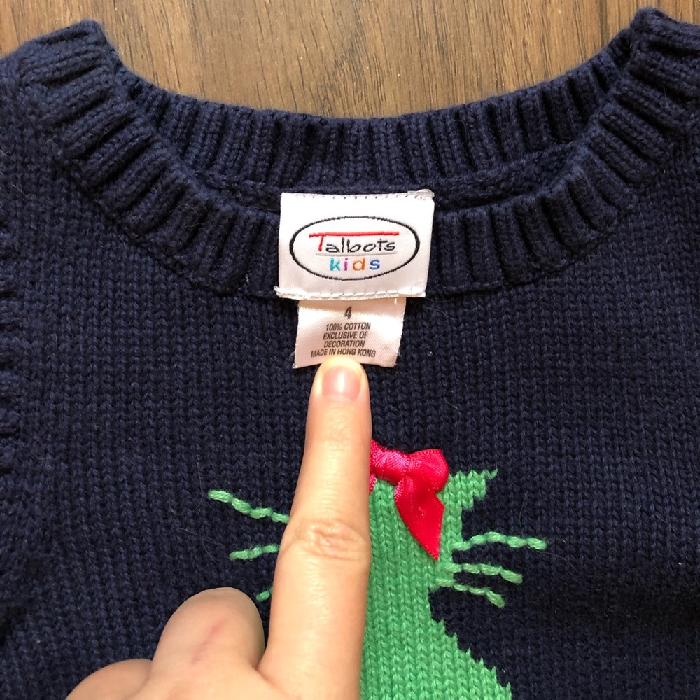 Talbots Kids cat sweater - Picture 3 of 4